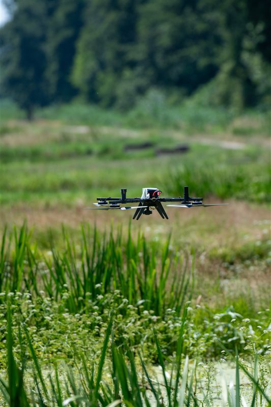 OrniShield drone hovering over the site