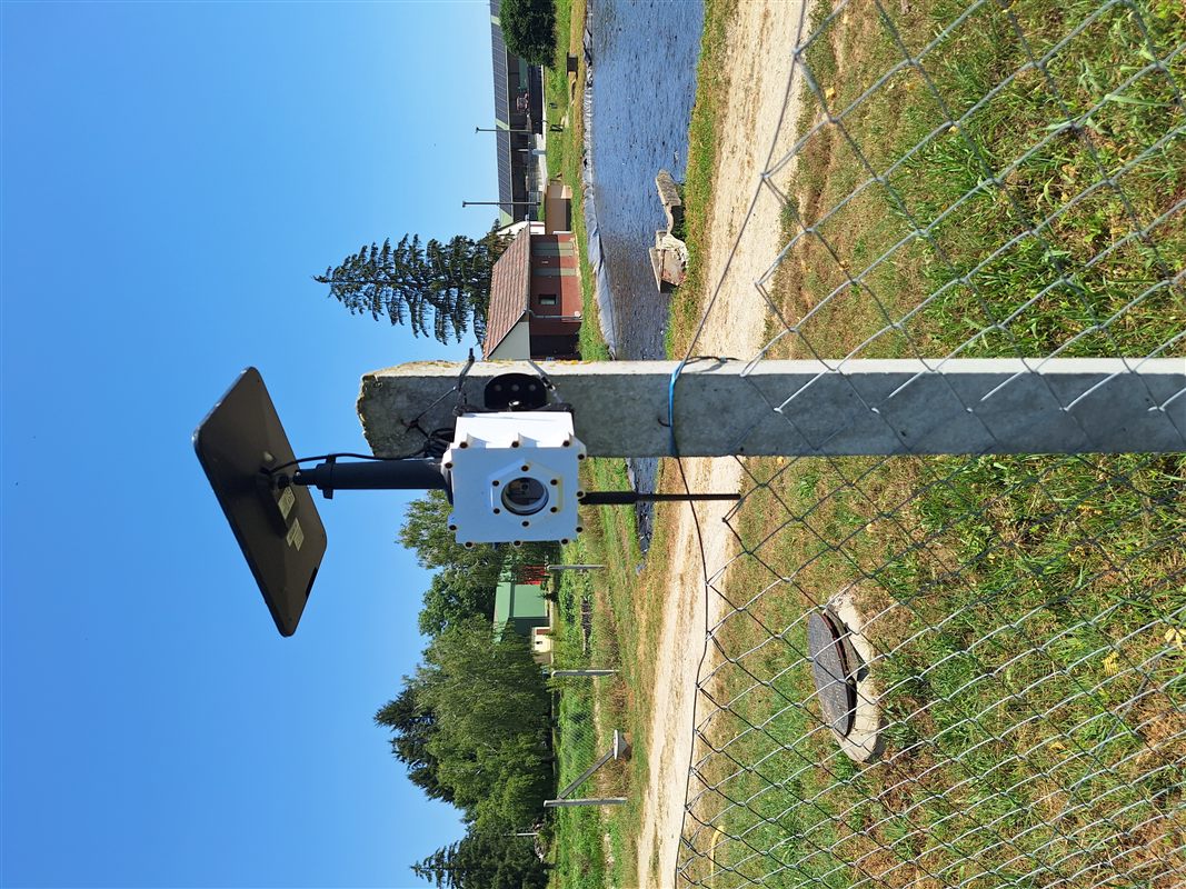 Solar-powered camera unit in the field